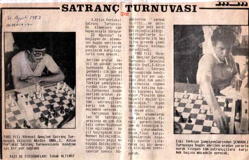 20. Altın Portakal 3. Satranç Turnuvası 1983