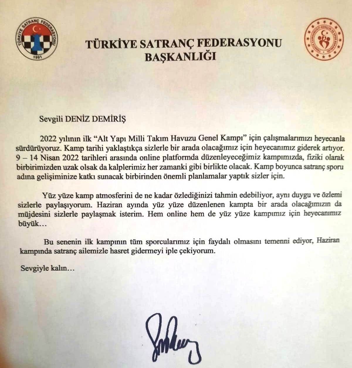 2022 Türkiye TSF Küçükler Şampiyonası Antalya Büyük Ustalar Satranç Kulübü FA Onur Alacaba GMCC