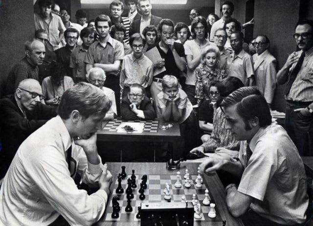 Bobby Fischer ile Boris Spassky arasında oynanan tarihi dünya satranç şampiyonası karşılaşması.